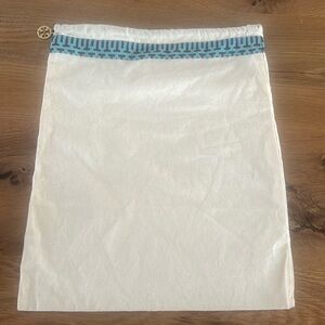 Tory Burch Cream Canvas Dust Cover Tote Bag